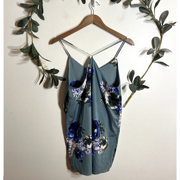 Free People Blue Floral Tank Dress LAST CALL - Picture 4 of 4